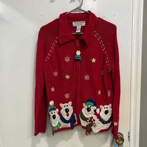 Ugly Christmas Sweater Jacket with Polar Bear Design
